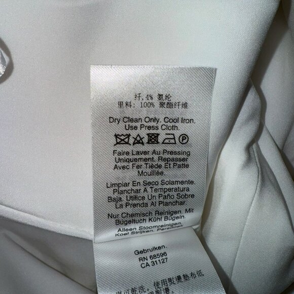 DKNY Women's Soft Ecru Wide Leg With Fabric Belt Pants Sz 16 NWT - Picture 12 of 12